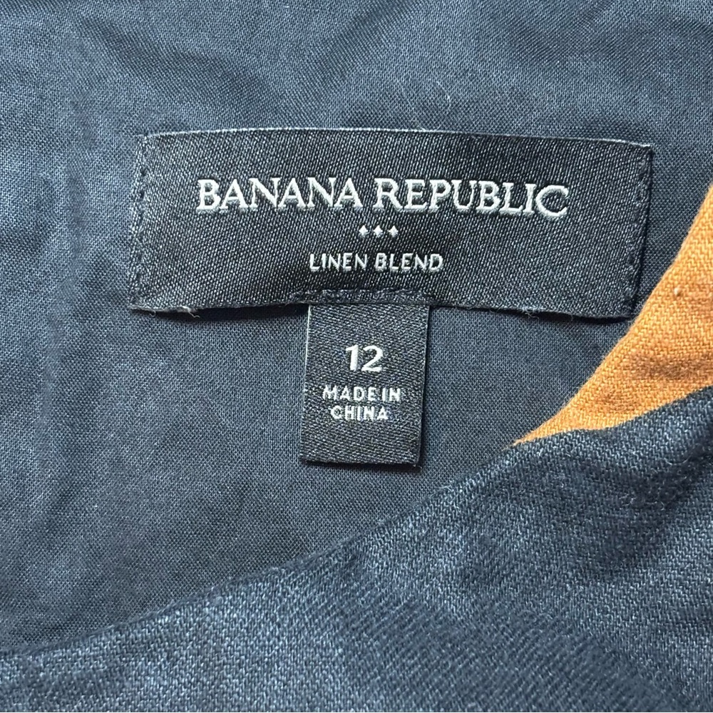 Banana Republic Factory Women’s Linen Blend Midi Dress Size 12 Black - Picture 5 of 9